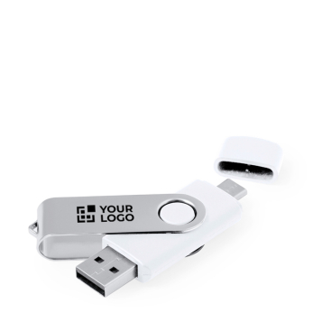 USB Stick mit Metallclip und doppeltem Typ C und USB Anschluss