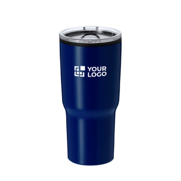 Doppelwandiger Stahlbecher mit Dosierer im Deckel, 580 ml