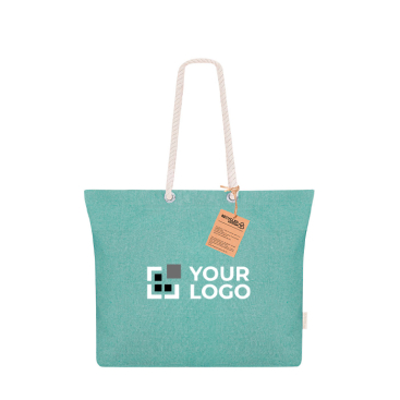 Tasche aus recycelter Baumwolle mit Bodenfalte, 220 g/m2