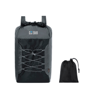 Faltbarer Rucksack aus RPET-Polyester mit Schnüren
