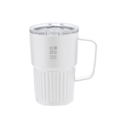 Thermobecher aus recyceltem Stahl mit Reliefdesign, 400 ml