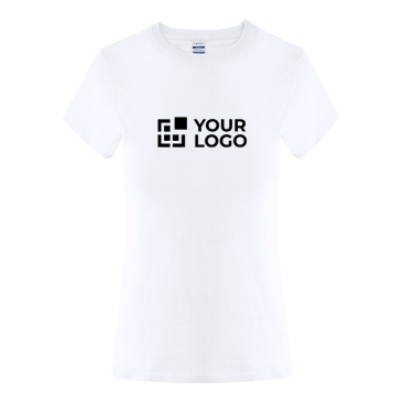 Damen Baumwoll T-Shirt mit kurzen Ärmeln, Rundhals, 150 g/m²