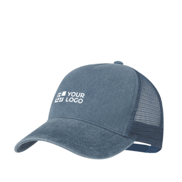 5-Panel-Cap im Washed-Look mit atmungsaktivem, verstellbarem Mesh