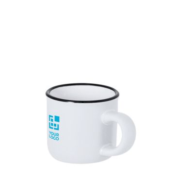 Zweifarbige Vintage-Keramiktasse mit schwarzem Rand 85 ml
