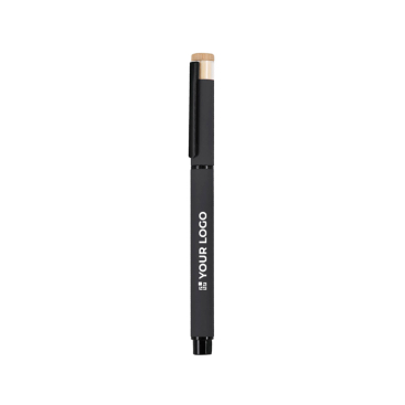 Bambus Rollerball mit recyceltem Aluminium, blaue Tinte