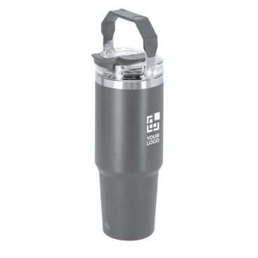 Thermobecher aus Edelstahl, doppelwandig, mit Henkel 900 ml