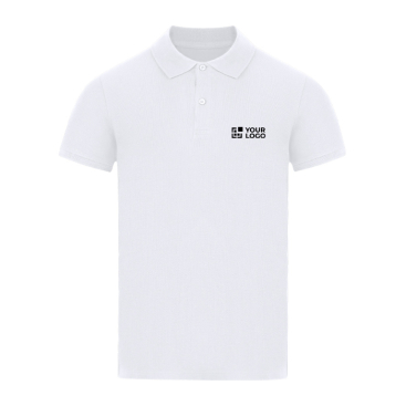 Weißes Polohemd kurzarm aus Piqué Baumwolle 180 g/m²