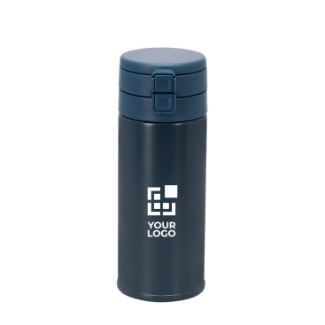 Thermobecher 400 ml mit Push Deckel und integriertem Strohhalm