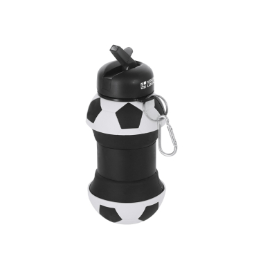 Faltbarer Trinkbehälter im Fußball Design mit Karabiner 550 ml