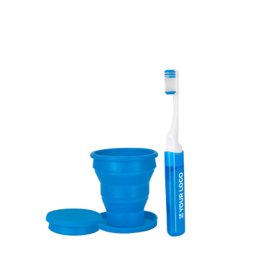Reise Dentalset mit Zahnbürste und faltbarem Becher