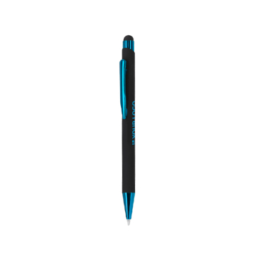 Kugelschreiber aus recyceltem Alu mit Touchspitze, blaue Tinte