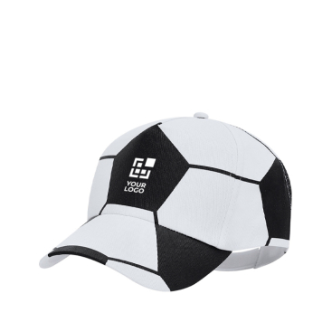 Sportkappe aus Baumwolle mit 5 Segmenten im Fußball-Design