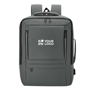 Erweiterbarer Rucksack aus Kunstleder für Laptop mit USB-Anschluss 15''