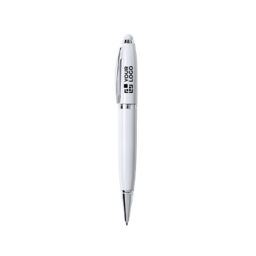 Metall USB Kugelschreiber mit Drehmechanismus und blauer Tinte