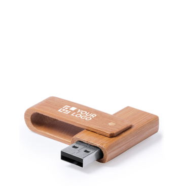 Bambus USB Stick mit schützendem Drehmechanismus