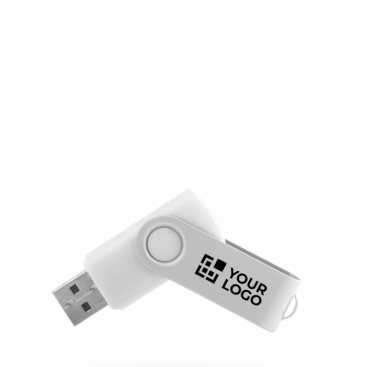 USB Stick mit weichem Gehäuse und glänzendem drehbarem Metallclip