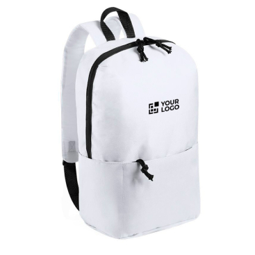 Rucksack aus Polyester im Siebdruckverfahren Ansicht mit Druckbereich