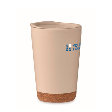 Doppelwandiger To-Go-Becher mit Korkdetail am Boden, 300 ml
