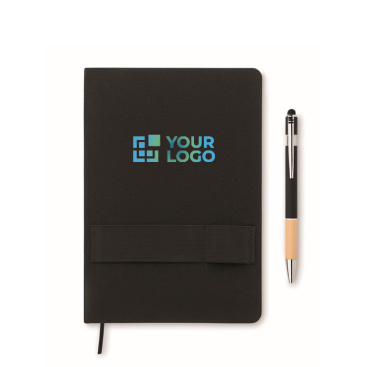 Liniertes Notizbuch und Stift mit Gummiband für Handy, A5