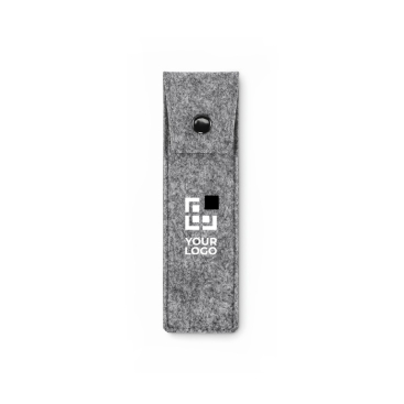 Filz-Etui aus RPET mit Knopfverschluss für 2 Kugelschreiber