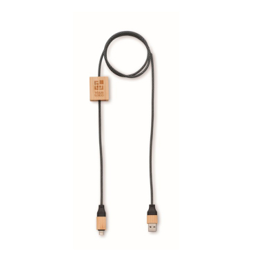 Ladekabel mit bedruckbaren Bambusdetails, 60 W