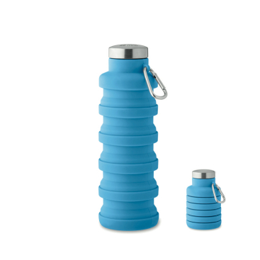 Faltbare Silikonflasche mit Karabiner 500 ml