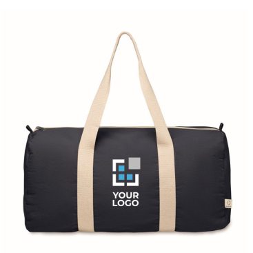 Reisetasche mit Seitentasche und Details in Naturfarbe