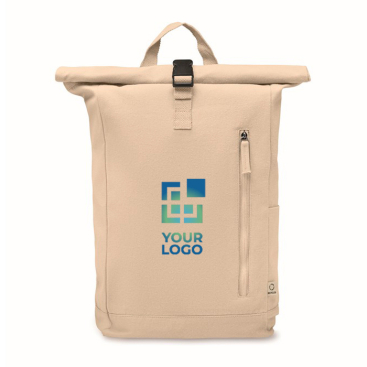 Rolltop-Rucksack aus recycelter Baumwolle mit Reißverschluss