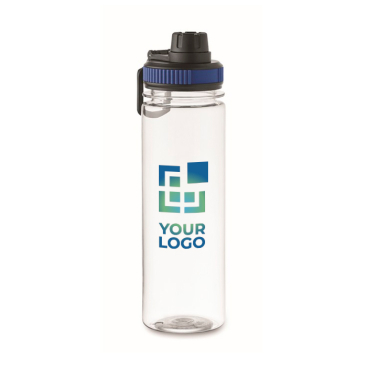 Transparente RPET-Flasche mit Deckel und Tragegriff, 750 ml