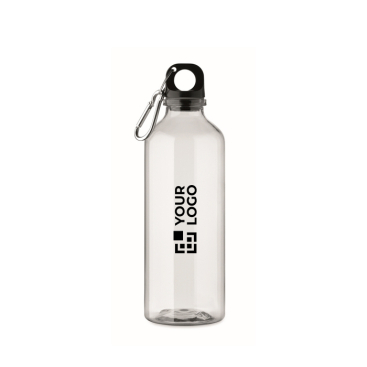 Transluzente RPET-Flasche mit Verschluss und Karabiner 500 ml