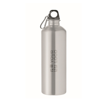 Recycelte Edelstahlflasche mit Karabiner 1 L