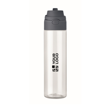 RPET-Flasche mit 2 in 1 Strohhalm und auslaufsicherem Tragegriff 700 ml