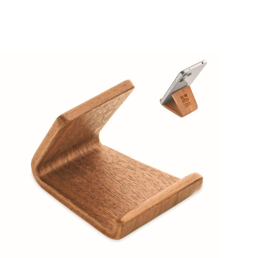 Handyhalter aus Walnuss- und Pappelholz für den Schreibtisch