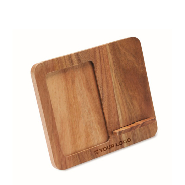 Kabelloses Ladegerät aus Holz mit Handyhalter und Bilderrahmen