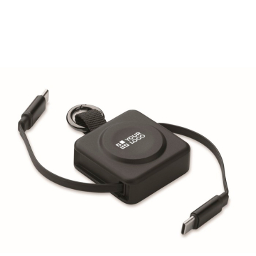 Einziehbares 100-W-USB-C-Kabel mit Schlüsselanhänger und Schnellladefunktion