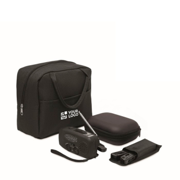 3-in-1-Notfallset mit AM/FM-Radio und LED-Taschenlampe in Kühltasche