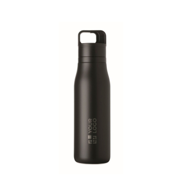 Thermoflasche aus recyceltem Edelstahl mit Trageschlaufe und leicht zu öffnendem Deckel 500 ml