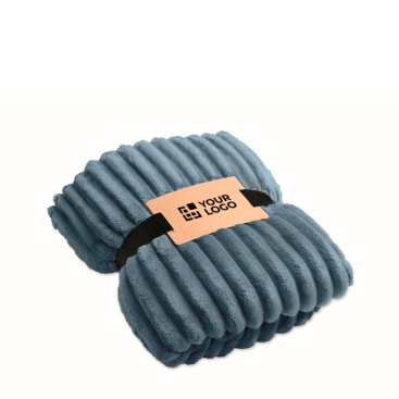 Gestreifte Fleecedecke mit Band und Kraftkarte 450 g/m²