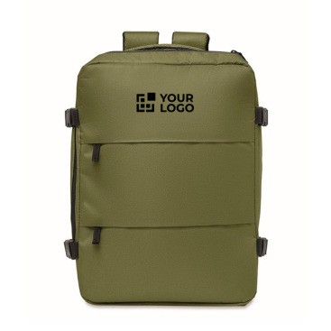 Erweiterbarer Kabinenrucksack aus RPET 600D mit mehreren Taschen 20 L