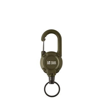 Robuster Ausweishalter aus Kunststoff mit Karabiner und 60 cm Kabel