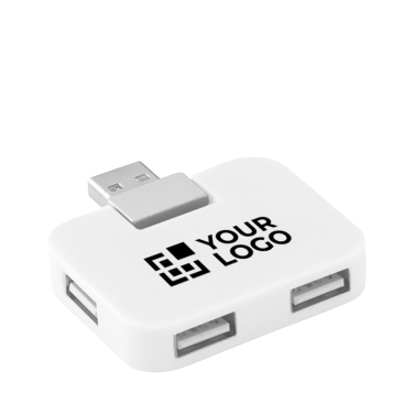 Günstiger USB-Hub aus ABS mit 4 Ports als Werbeartikel