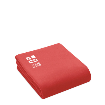 Bedruckte Fleecedecke aus RPET für Marketingevents im Winter, 180 g/m2