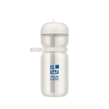Sportflasche aus Kunststoff mit Klappdeckel und Strohhalm 600 ml Mepal