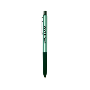 Kugelschreiber aus recyceltem Aluminium mit Softgrip und blauer Tinte