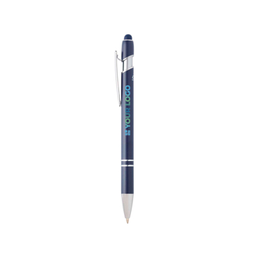 Kuli aus recyceltem Alu mit Touchspitze, blaue Tinte