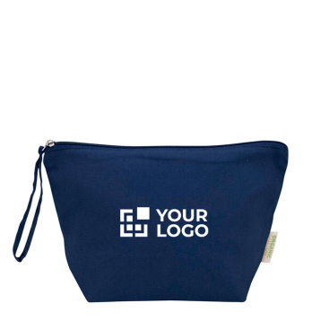 Große Kulturtasche aus Bio Baumwolle mit Reißverschluss und Handschlaufe 3 L 180 g/m²