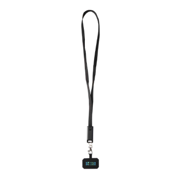 Handy-Lanyard aus recyceltem Kunststoff mit 5-in-1-Ladekabel 65 W