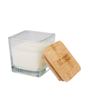 Duftkerze im Glas mit Bambusdeckel, 40 g