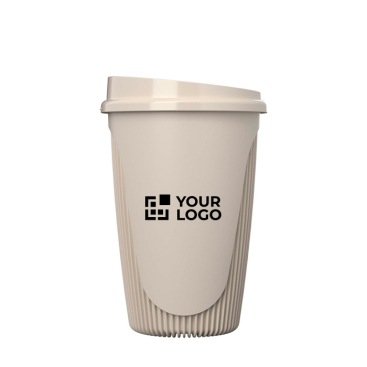 Wiederverwendbarer Becher mit Klappdeckel und Isolierring 350 ml