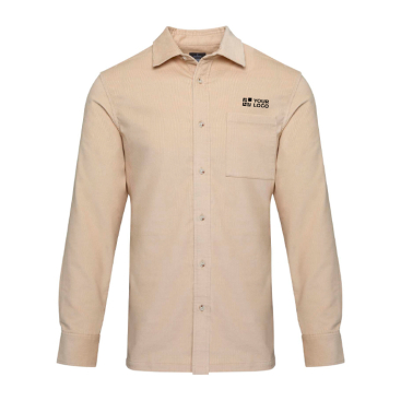 Unisex Cordhemd mit geradem Schnitt und langen Ärmeln 252 g/m² Elevate